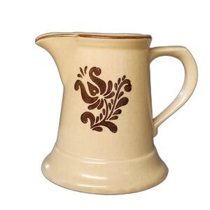 Pfaltzgraff Village Creamer #6-24 Brown Design on Cream Stoneware USA Made